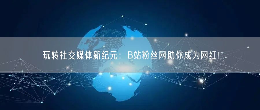玩转社交媒体新纪元:B站粉丝网助你成为网红!